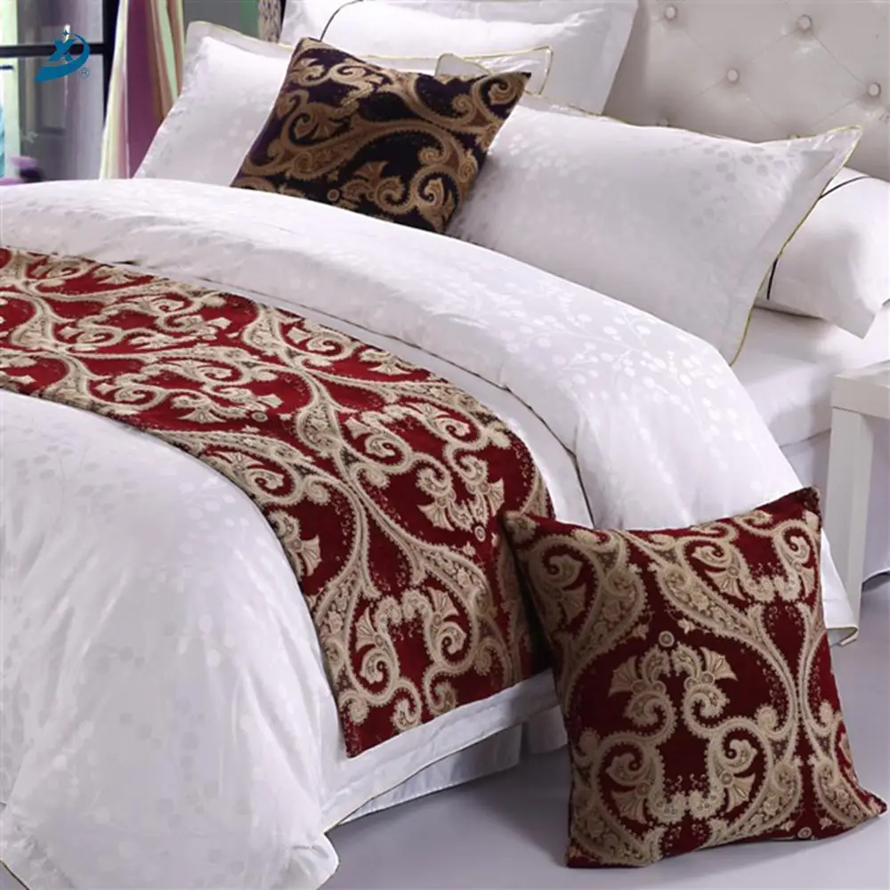 
Hotel Luxury Poly Decorative Popular Design Bed Runner Hotel 