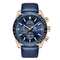 

BENYAR 5140 Men Fashion Leather Strap Calendar Watches Popular Design Simple Auto Date Quartz Wristwatch