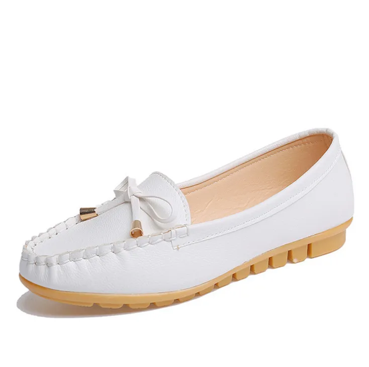 

New Women's Round Toe Bow Soft Retro Nurse Casual Flats Slip-On Casual Shoes