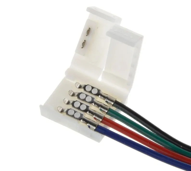 connecteur femelle mâle de fil 4 broches rvb 8mm 10mm a mené des connecteurs  pour 5050 bande menée