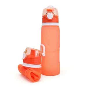 Image of High quality 2019 eco friendly portable bpa free gym outdoor camping travel running silicone collapsible sports water bottle