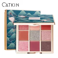 

CATKIN Wholesale high quality 9 color Shimmer Glitter cosmetic makeup eyeshadow palette highly pigmented