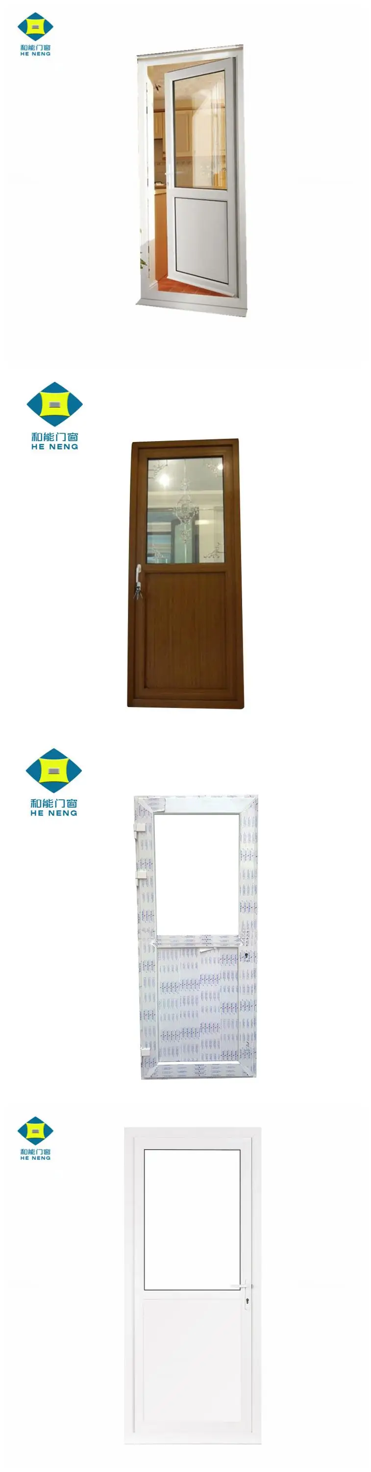 White Pvc Profile Half Glass Half Panel Upvc Casement Swing Door Buy