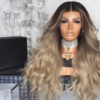 

Europe And The United States Long Curly Hair Gray And Gold Gradient Chemical Fiber Hair Amazon Wig