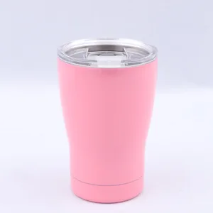 14oz Modern curve coffee cup  metal food grade 304 stainless cups keep hot tumbler warmer cups