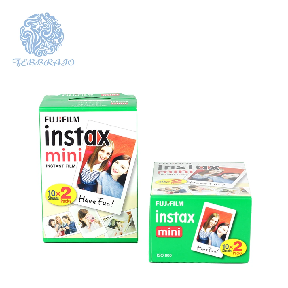 

Full color ISO 800 Film speed Fujifilm instax mini film 20sheets twin pack plain edge film paper