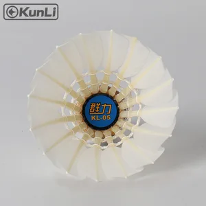 Kunli KL-05 badminton Shuttlecock/Best Durability/best flying /grade A straight duck feather shuttlecock for training