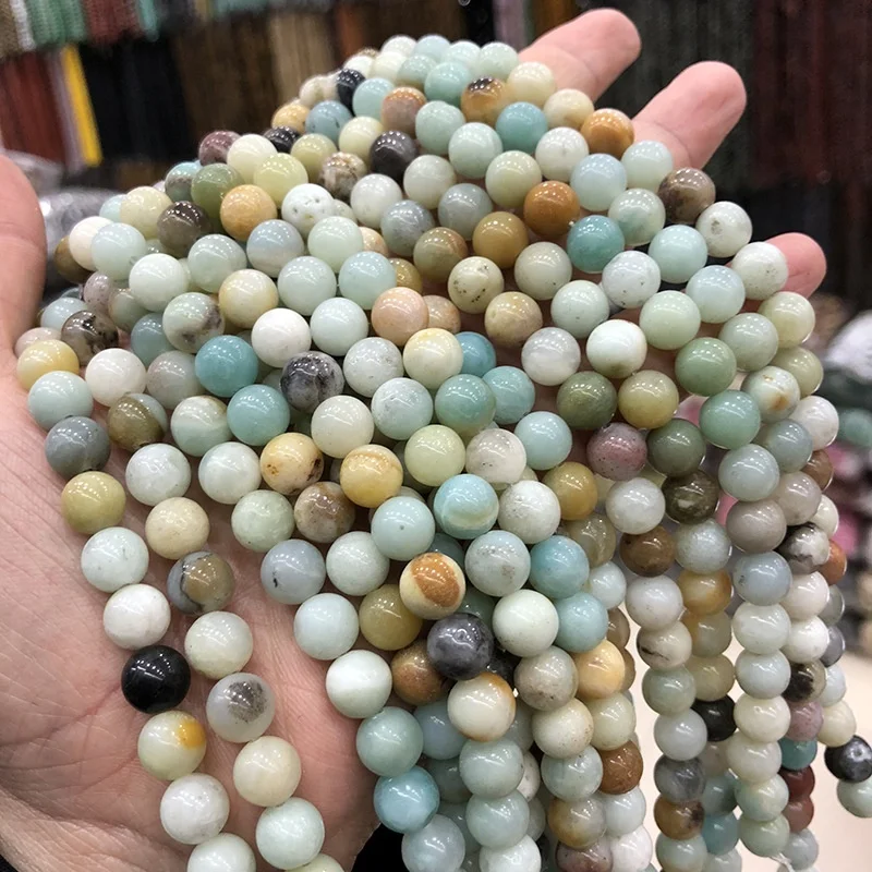 

Blue Amazonite natural stone beads for jewelry DIY
