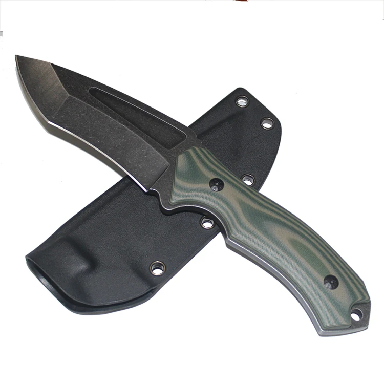 Army Green G10 Straight Tactical Cutter Hunting Dive Knife Combat