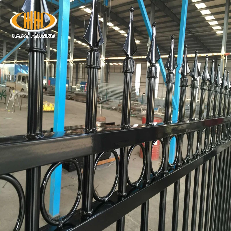 8ft Length 6ft Height Black Galvanized Steel Fence Panels/ Black