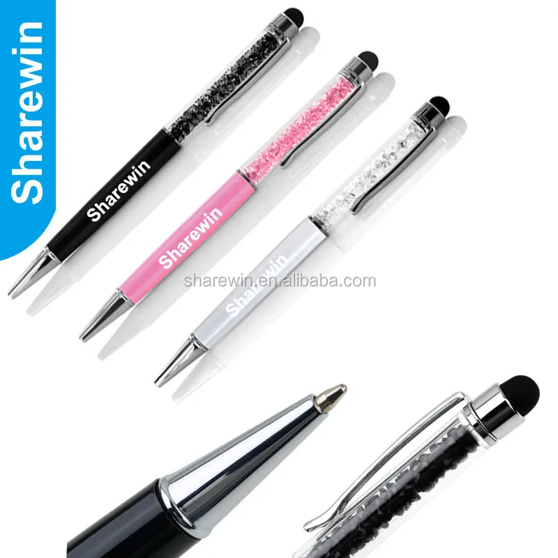 2 in 1 promotional custom crystal stylus ball pen,crystal ballpoint pen,crystal stylus pen