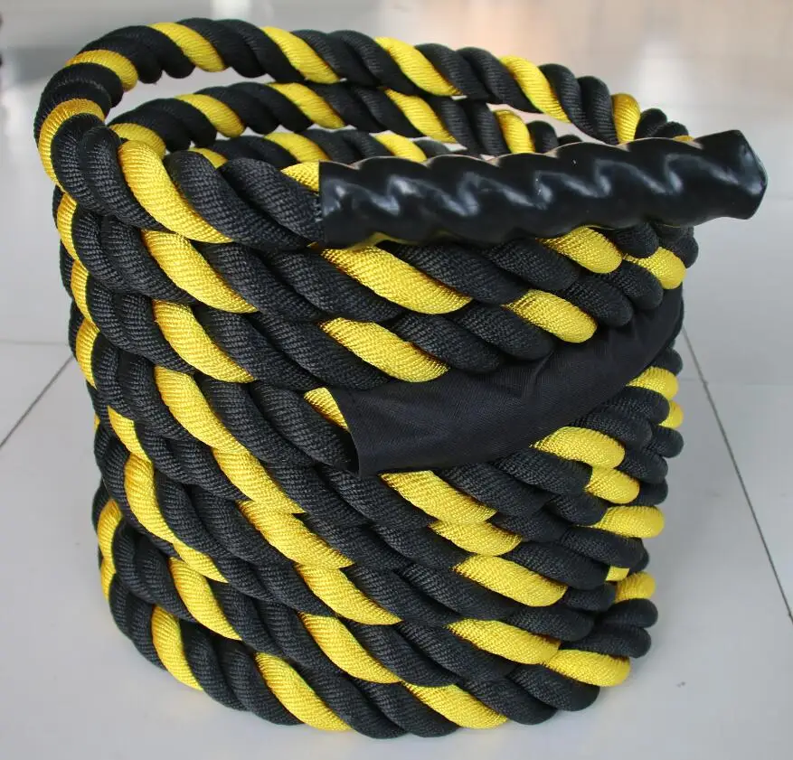 

Training power exercise rope battling ropes, Black, white,tan