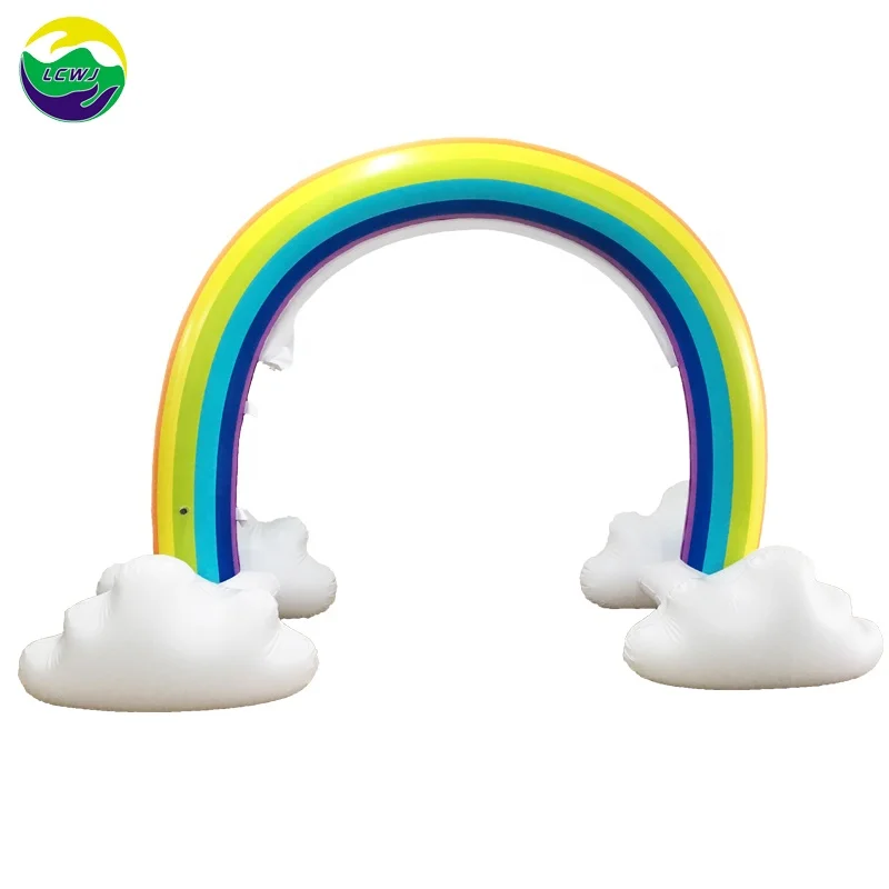 

LC Durable PVC Unique Outdoor Garden Fun Party Inflatable Rainbow Arch Sprinkler Kids Toys