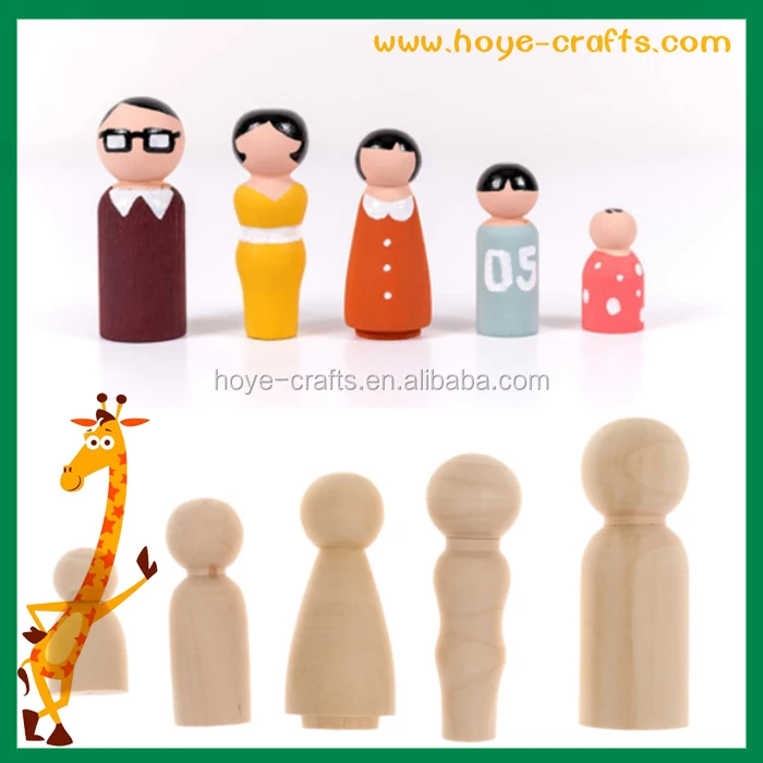 wooden peg doll family