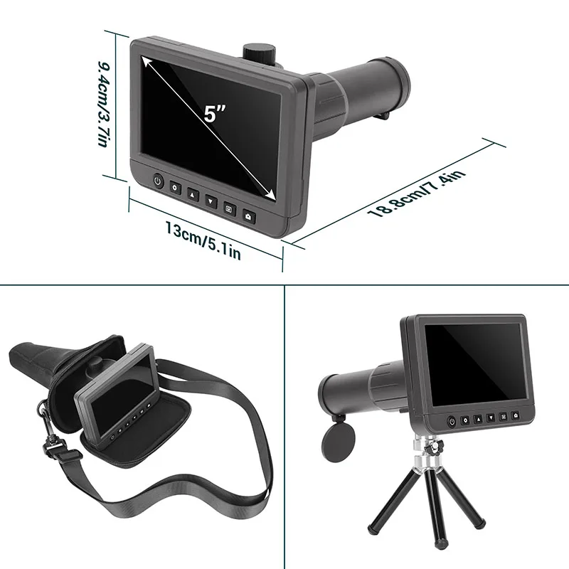 50X 5.0" LCD display 1080p Video with Micro-SD card digital telescope with LCD screen