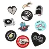 Cool Bad Luck Music Black Heart Embroidery Patches for Clothing Iron on Clothes Jeans Appliques Badge Stripe Sticker Craft DIY