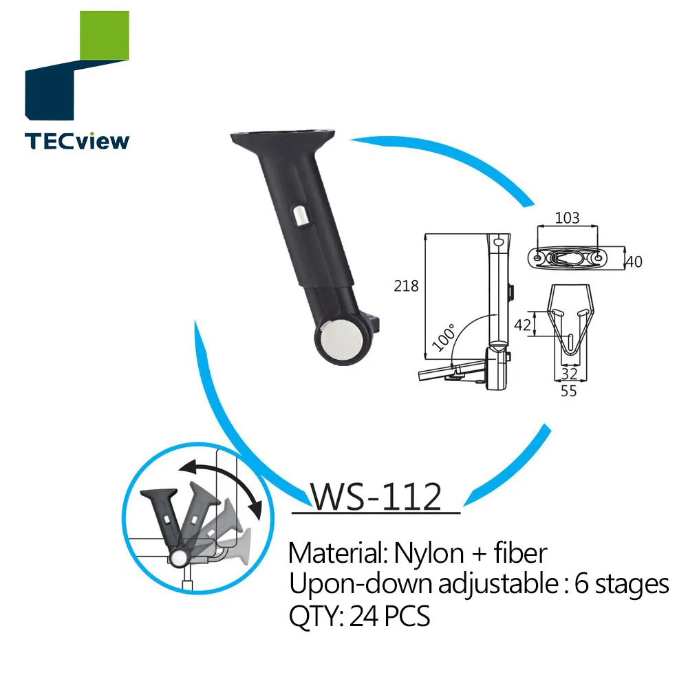 
Plastic Nylon PU Adjustable folding Armrests For Office Chair Furniture Components 