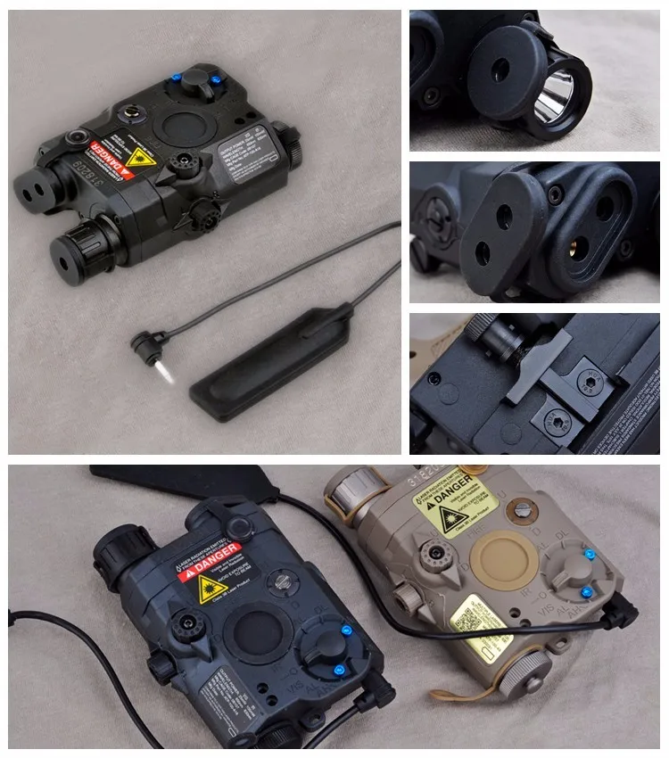 Element tactical hunting aiming AN/PEQ 15 High precision Red Dot Laser integrated with LED Flashlight