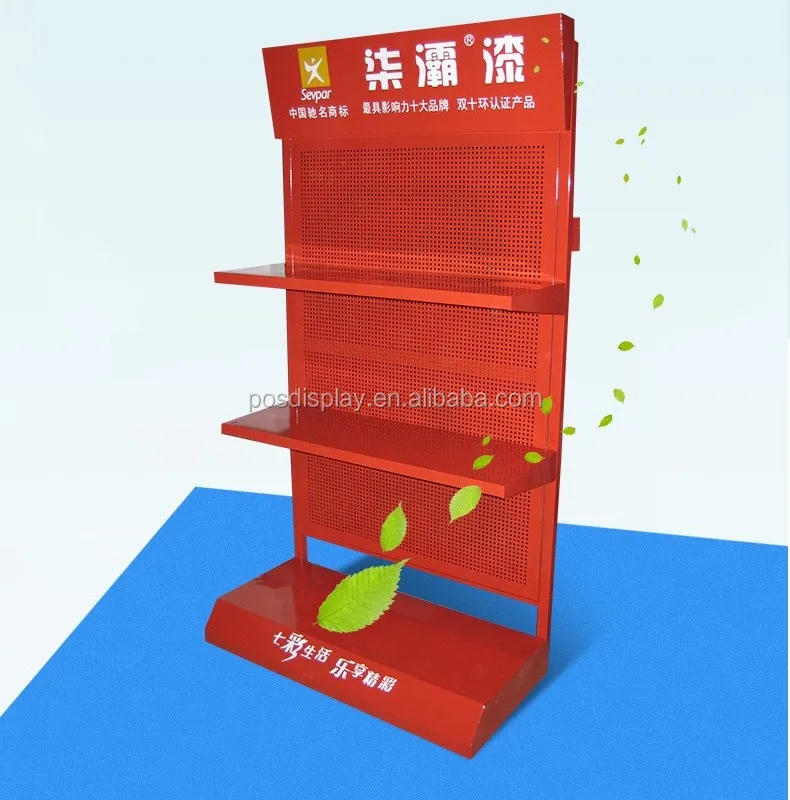 Customized Metal Floor Display Rack For Spray Paint Or For Aerosol Can