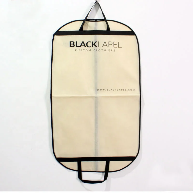 

customized beige non woven business suit duffel bag suit case bag
