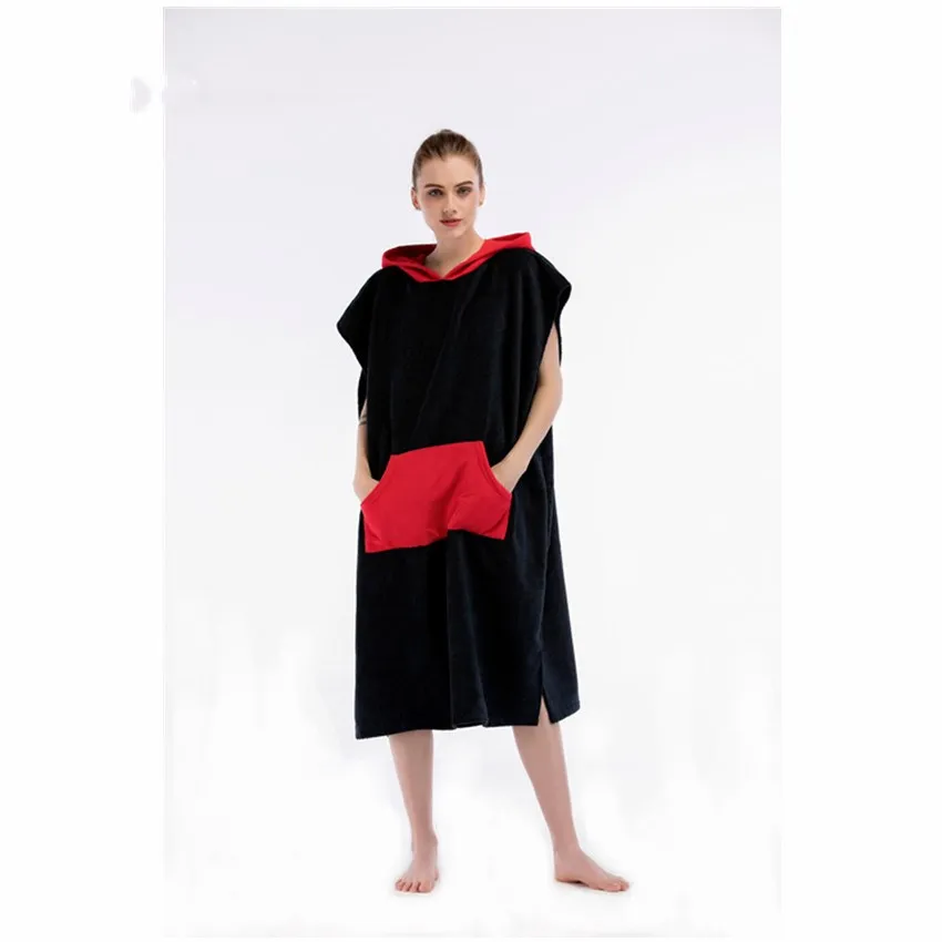 Adult Hooded Surf Poncho Beach Towel With Pocket,Jacquard Beach Towel