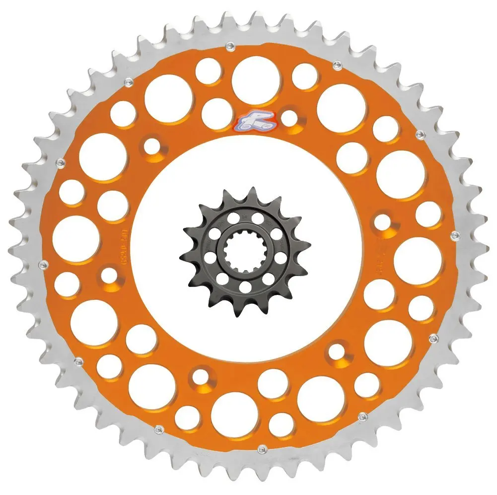 15//48 BLACK compatible with Husberg//Husqvarna//KTM Renthal Grooved Front /& Ultralight Rear Sprockets Kit