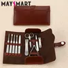 High Quality Profesional Set Profesional Manicure Toe Nail Cutting 10pcs Brown Manicure And Pedicure Kit