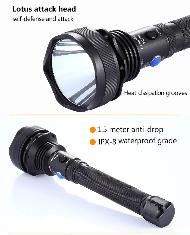 High Power Led Tactical Flashlight Rechargeable 10000 Lumens Flashlight