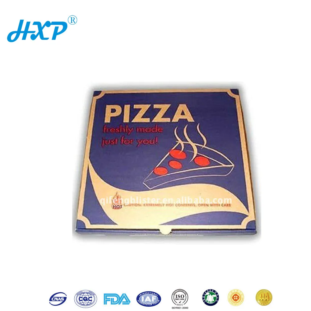 Cardboard box 3-Layer E-Flute Flexo Hot food kraft pizza box