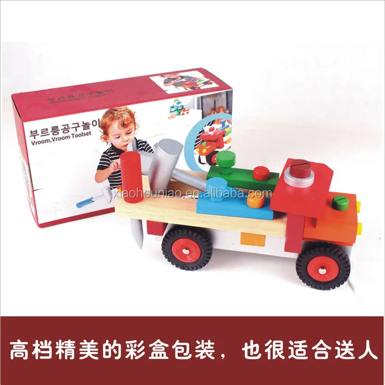 wholesale wooden tool toy, educational Toys Wooden Trucks, children wooden tool toy