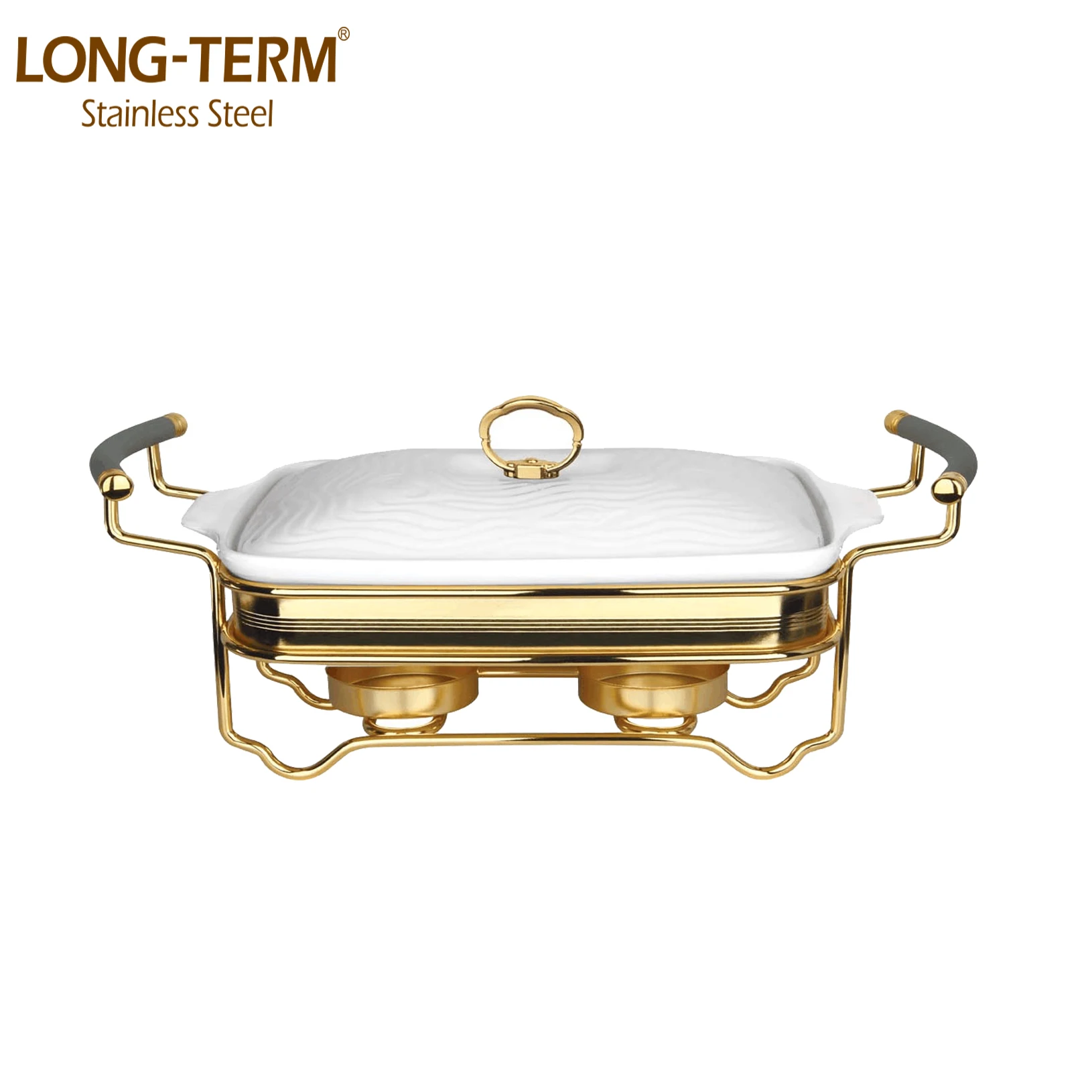 L4131A  Capacity 1.5L 2.5L Buffet Stainless Steel Food Warmer With Hanging Lid Chafing Dish Ceramic Food Warmer