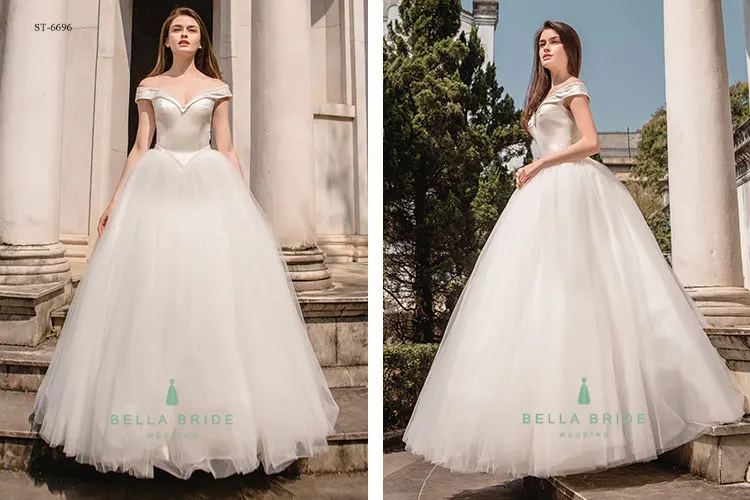Simple Elegant Wedding Dresses Beaded Princess Ball Gown Wedding