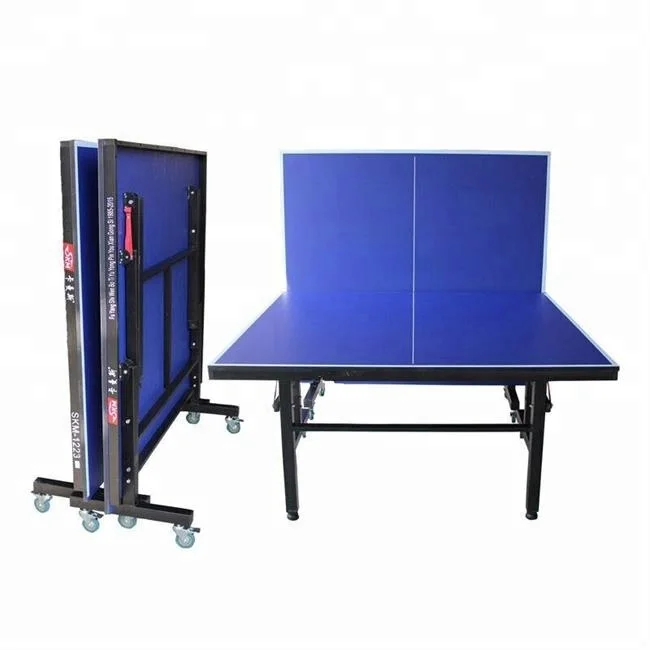 

HDF 25MM board folding movable table tennis table for outdoor, Blue/black