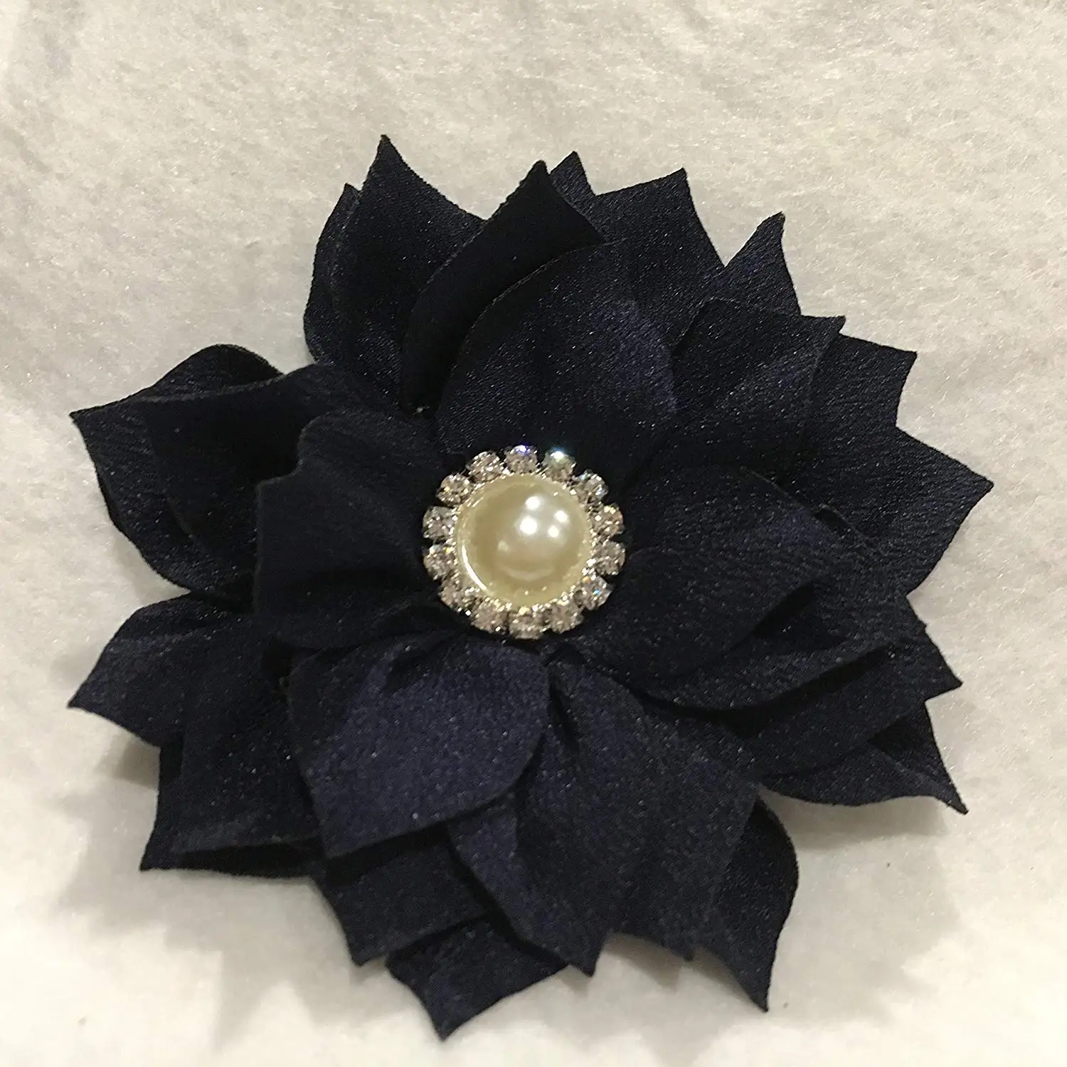 navy hair flower clips