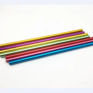Image of Colorful Aluminium straws Customized Logo available colorful straws