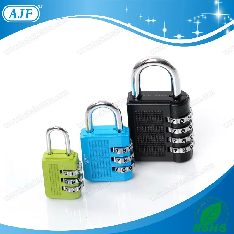 AJF black changeable long shackle combination 4 digits gym locker lock digital combo lock