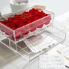 Beautiful acrylic rose box rectangle 15 roses box with drawer