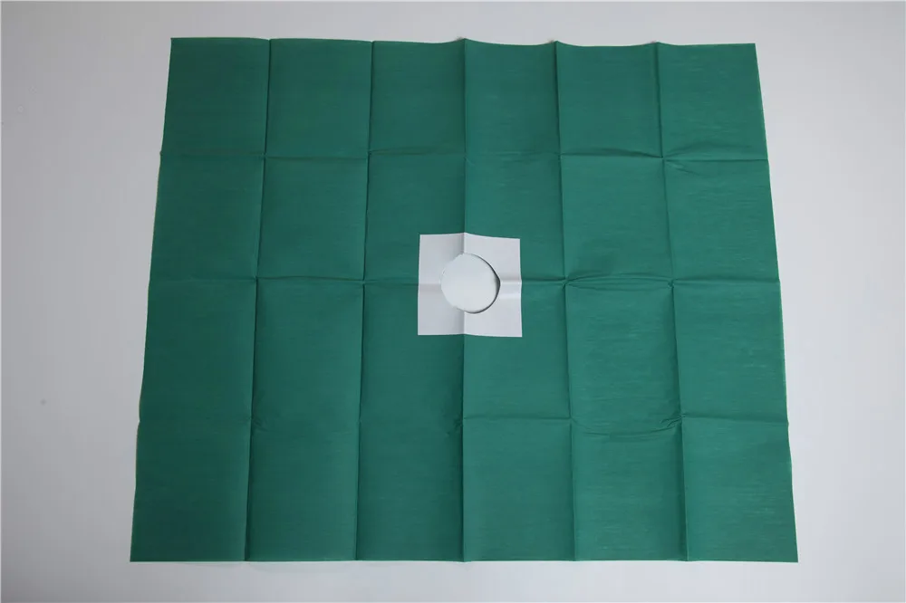 Non Woven Round Hole Sterile Fenestrated Towel Drape With Adhesive Tape