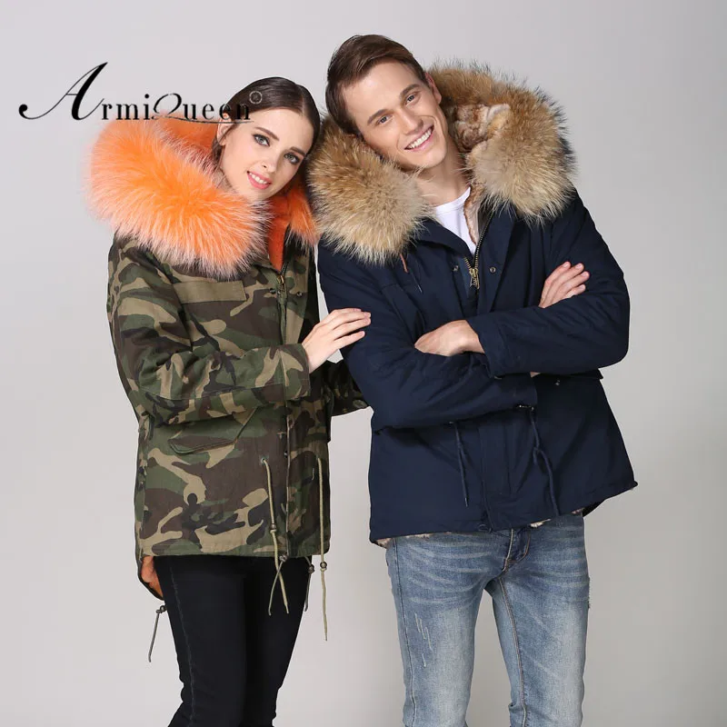 

Top Fashion Domeir Fur Lover Camouflage&Navy Natural Fur Parka Unisex Club Wear, Picture and customized