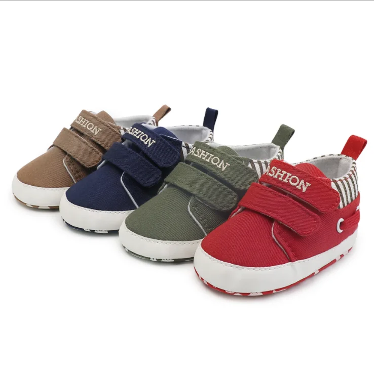 

Wholesale fashion Canvas sport soft cotton sole 0-18 months infant barefoot slipper toddler shoes, Blue,red,green, brown