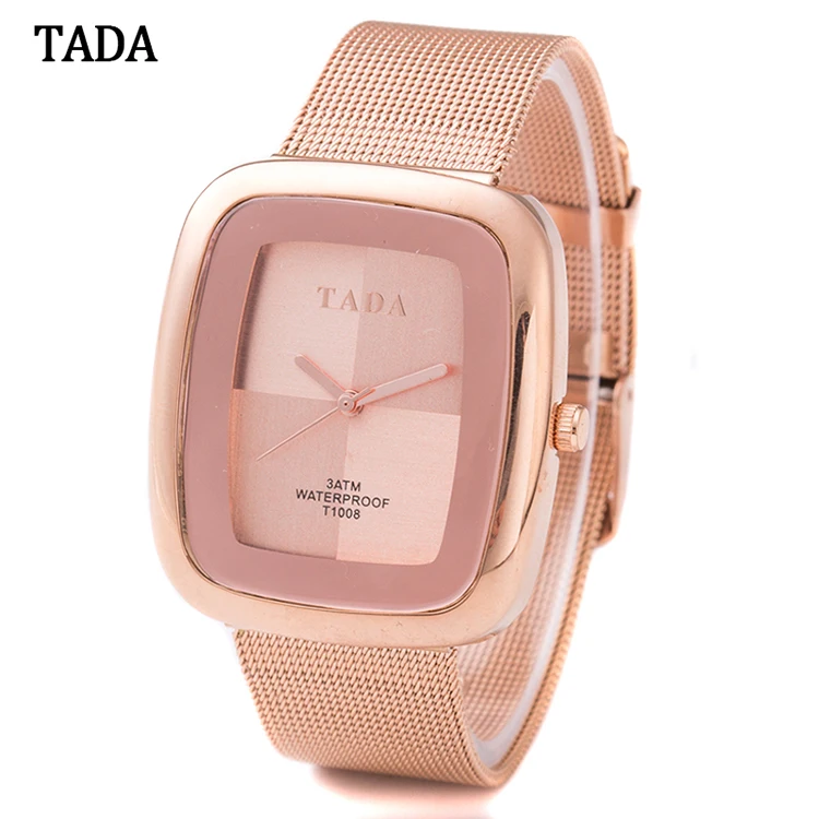 

Top Luxury Brand TADA Watches Women 3ATM Waterproof Japan quartz Movement Mesh Steel Strap Rose Gold women Watch