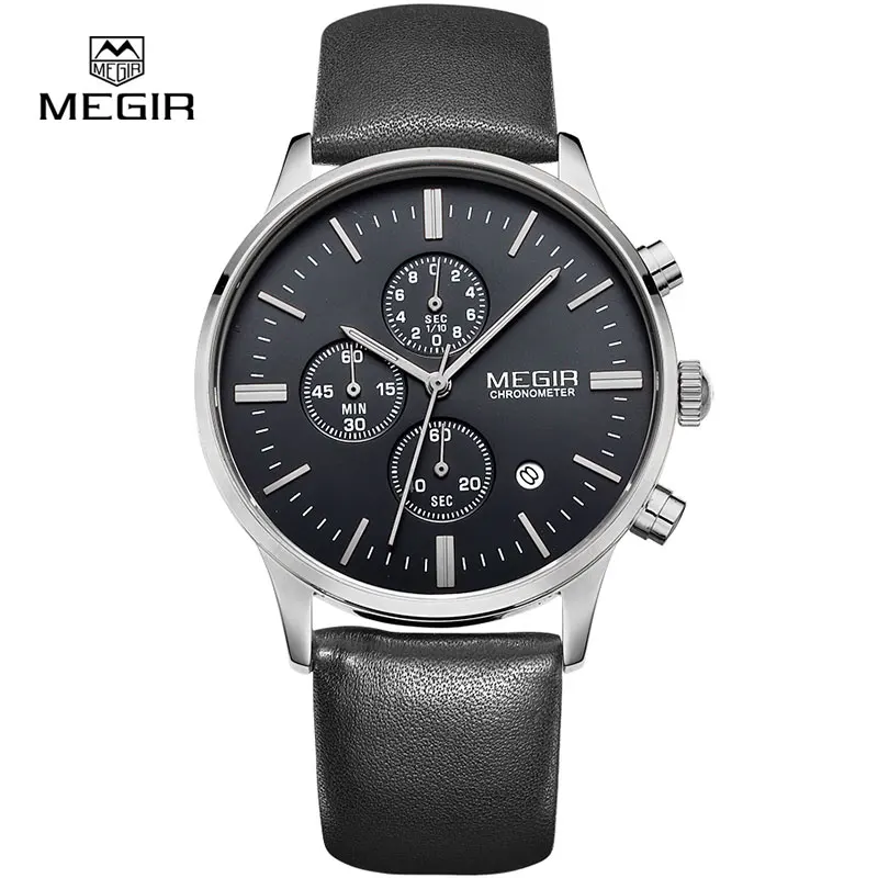 

New Luxury Brand Relogio Masculino Megir 2011G Men Sport Watches Quartz Chronograph Male Waterproof Wrist watch Casual Watch