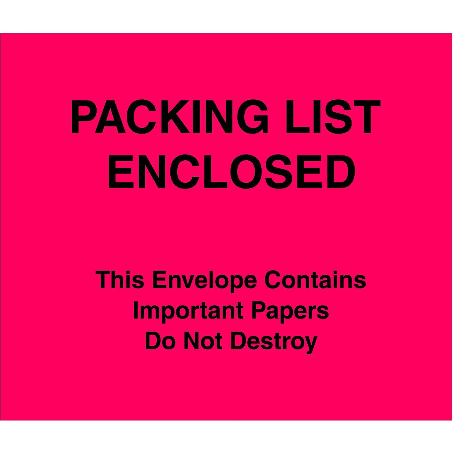 Case of 1000 Black on Orange This Envelope Contains Important Papers Do Not Destroy Aviditi PL416 Poly Envelope LegendINVOICE ENCLOSED 2 mil Thick 4-1//2 Length x 6 Width