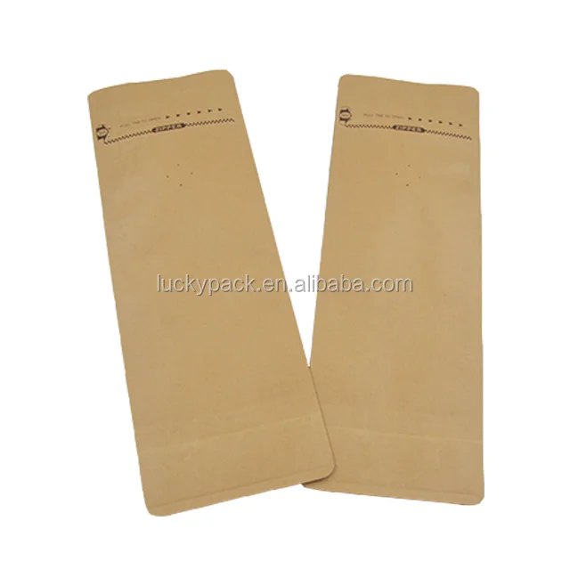 
Customized Easy Tear Zipper Top Food Grade Moisture Proof Kraft Paper coffee beans packaging bags 