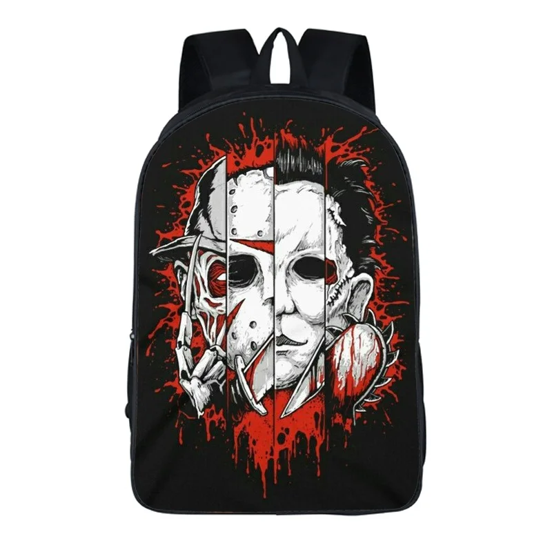 

Cool Crazy Evil Clown Backpack For Teenager Women Men Rucksack Children School Bag Kids Bookbags, Black with graphic prints