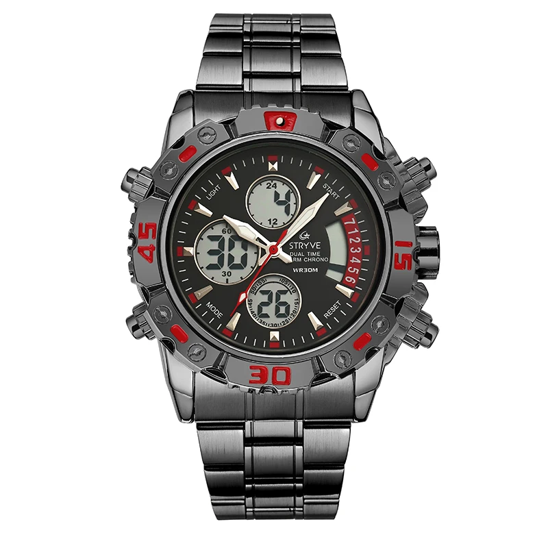 

STRYVE Mens Quartz Analog Watch Luxury Fashion Sport Wristwatch Waterproof Stainless Male Watches Clock Relogio Masculino S8018