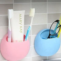 

Wall Mounted Toothbrush Toothpaste Holder Kitchen Bathroom Organizer Plastic Bathroom Accessory Set