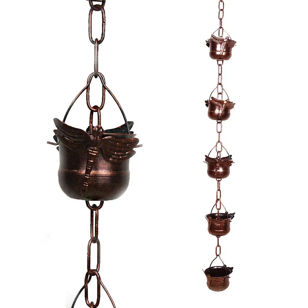 

Decorative Iron Dragonfly Rain Chain for sale, Brown
