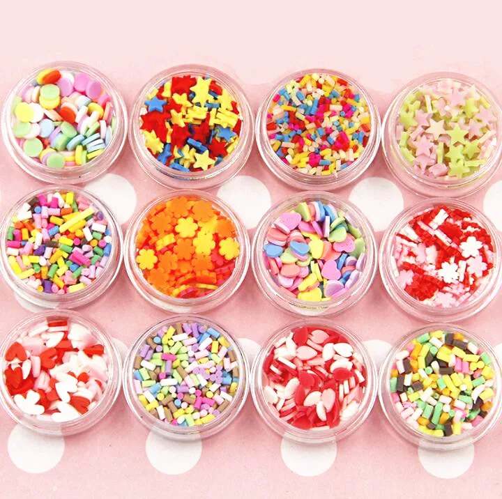 

Hot Selling 12 Bottles Clay Sprinkles Slime Parts DIY Slime Ingredients For Decoration