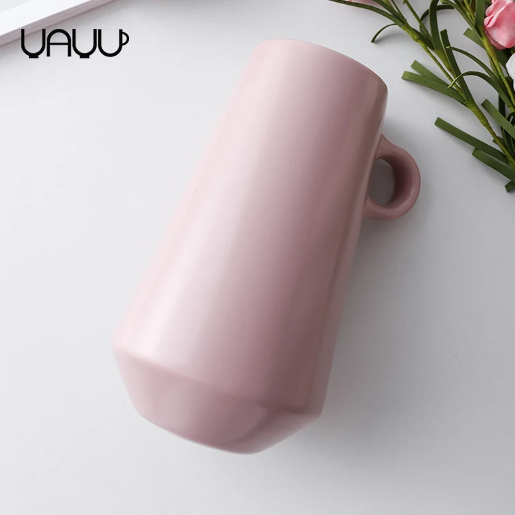 Nordic style table decoration matte pink ceramic custom wedding flower tall vase for home hotel .jpg